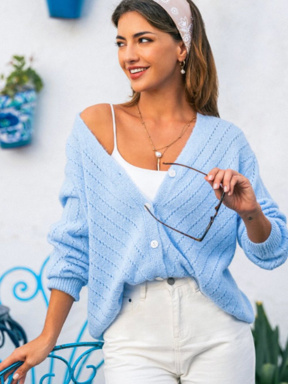 Cozy Vibes Blue Cardigan